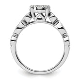 14k White Gold 3/4 carat Lab Grown Diamond VS/SI+ G+ Complete Cluster Engagement Ring
